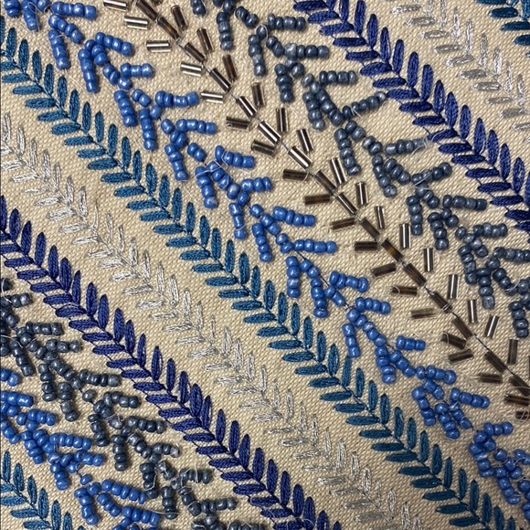 Blue and Cream Striped Accent Pillow - Picture 11 of 11